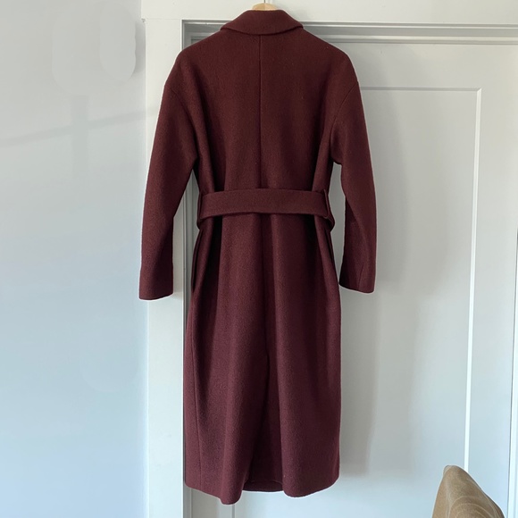 COS Belted Wool Coat in Burgundy - Picture 5 of 9